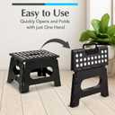 Handy Laundry Folding Step Stool - Sturdy Enough Collapsible Stool to Support Adults and Safe Enough for Kids - Opens Easy with One Flip - Great for Kitchen, Bathroom or Bedroom (Black - 9 Inch)