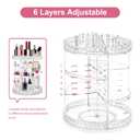 V-HANVER 360 Rotating Makeup Organizer Perfume Organizer Clear Cosmetic Storage Display Case Large Capacity Acrylic Beauty Holder Adjustable Partition Height for Bedroom Dresser or Bathroom Vanity