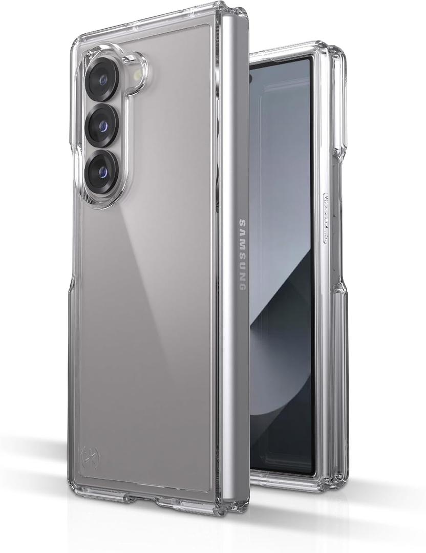 Speck Samsung Galaxy Z Fold 6 Case - Anti Yellowing, Galaxy Fold 6 Case - Samsung Fold 6 Case - zFold 6 case with Raised Bezel - Presidio Perfect Clear