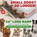 Adjustable Dog Ramp for Furniture and Beds - 34" L x 14" W Dog Bed Ramps for Medium Dogs with 4 Incline Levels & Non-Slip Traction Carpet (Natural)