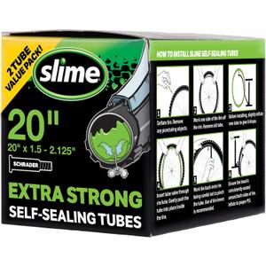 Slime Extra Strong Self-Sealing Inner Bike Tube for Bicycle Tires w/Slime Sealant Inside & Fibro-Seal Technology