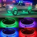 4PCS 17.5" RGB LED Wheel Lights for Truck, Rim Lights for Trucks Compatible with Polaris Can-am F150 F250 GMC Sierra 1500 2500 Dodge Ram 1500 2500 Chevy Silverado 1500 2500 LTZ JEEP Wrangler