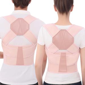 Posture Corrector for Women and Men Back Brace Upper Back Support Adjustable Breathable Shoulder Straightener (Pink, Medium)