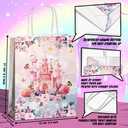 24 Pcs Princess Prince Party Favor Bags with Handles - Prince Princess Castle Goodie Gift Candy Treat Paper Bags for Birthday Gender Reveal Baby Shower Party