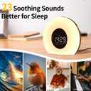 Wake Up Light Sunrise Alarm Clock for Bedroom Sunrise Sunset Simulation 23 Natural Sounds 13 Colors Night Light Dual Alarms and Snooze Sleep Aid for Heavy Sleepers Kids Adults (Wood Grain)