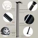 GUYUE Handmade Wooden Walking Cane for Men and Women Ergonomic Wood Cane (Gloss Black, 37" (for 6'0" to 6'1"))