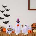 Halloween Decorations - Set of 3 Cute Spooky Ghosts Crafts - Ghost Decorations Indoor Halloween Decor for Party Table Home Room Kitchen Office