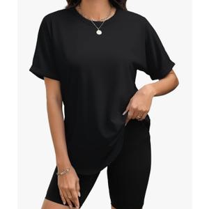 Womens Oversized T Shirts Business Casual Shirt Crewneck Short Sleeve Tops Loose Fitting Fashion Workout Tops Trendy Medium
