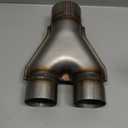 LCGP Stainless Steel Y Pipe 3 Inch ID Single to 2.5 Inch ID Dual Stamped Exhaust Adapter Connector