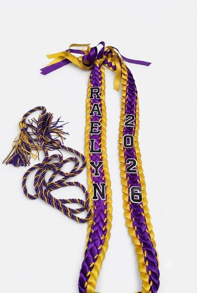 Polyester Braided Necklace & Graduation Cord Multiple Color, Pair with Grad Cap Gown & Stole, Fit High School Bachelor Master
