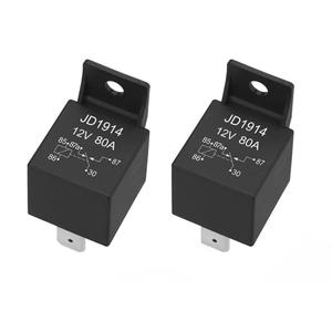 2 Pack JD1914 Car Relay, 12V 80A, 5 Pin SPDT, Automotive Switches and Starters, Waterproof Relay for Boat Tractor Truck Motorcycle (2)