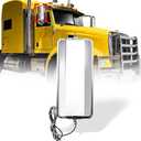 High Soar Rear View Main Door Mirror for Peterbilt 335 340 357 382 385 386 325 330 348 388 389 365 367 377 359 375 379 281 351,Heated Defrost Stainless Mirror Driver/Left & Passenger/Right Side