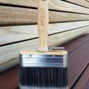 Perdura Rapid Stain Deck Stain Brush Applicator - Fence Floor Tool - 5 Inch Paint Brush - Seal and Paint Fast - Water & Oil Based Coatings for Wood & Concrete - Rough or Smooth