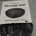 Silicone Bathroom Tray - 9-Inch Round Vanity Tray, Suitable for Candles, Perfumes, Soap Dispensers Black