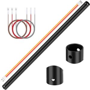 36 Inch Ceiling Fan Downrod with 6 x 18-AWG Wires,Ceiling Fan Extension Rod 1 Inch Outer Diameter, Improves Airflow,Suitable for Various Ceiling Fans(Black, No Threaded)