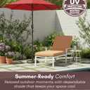 6 Ft Outdoor Patio Umbrella, Easy Open/Close Crank and Push Button Tilt Adjustment - Wine Red Burgundy Market Umbrellas