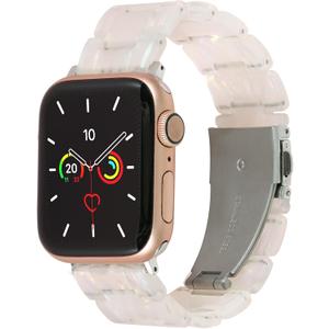 MAIRUI Resin Watch Band Compatible with Apple Watch for Women Men 49mm/45mm/44mm/42mm Series 9/8/7/6 SE Slim Bands Strap Bracelet Wristband for iWatch 5/4/3/2/1/Ultra/Ultra 2(Colorful Shell White-3)
