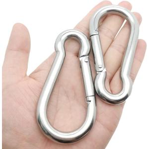 Spring Snap Hook Carabiner, 304 Stainless Steel Snap Hook Heavy Duty Carabiner Clip for Carabiner Outdoor, 2 Pack