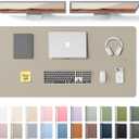 YSAGi Leather Desk Pad Protector, Office Desk Mat, Large Mouse Pad, Non-Slip PU Leather Desk Blotter, Laptop Desk Pad, Waterproof Desk Writing Pad for Office and Home (Olive Beige, 47.2" x 23.21")