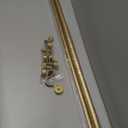 OLV Gold Double Curtain Rods for Windows 36 to 72 Inch(3 to 6 Feet),1 Inch Adjustable Dual Curtain Rod, Heavy Duty Double Drapery Pole with End Cap Design for Living Room, Bedroom, Farmhouse