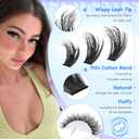 Goddvenus Lash Clusters Kit Wispy Lashes clusters Natural Fluffy Eyelashes Clusters 12mm 14mm 16mm Mixed Cluster Eyelash Extensions Kit D Curl DIY Individual Lashes Kit with Bond and Seal Lash Glue