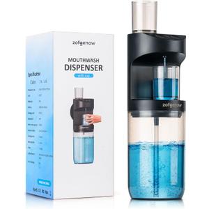 ZOFGENOW Automatic Mouthwash Dispenser for Bathroom,Bathroom Accessories 19.4 Fl Oz Dispensers with Magnetic Cups,Wall Mounted Dispenser,Suitable for All Age Groups,Black