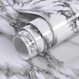 Black Marble Contact Paper 23.7 x 196 Inches Peel and Stick Wallpaper Vinyl Film Self Adhesive Removable Waterproof Wall Paper for Kitchen Countertop Cabinet Backsplash Shelf Liner
