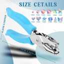 Lothee 12 Pcs Hole Punch Shapes Single Hole Paper Punchers for Crafts Handheld Metal Punch with Grip 1/4" 3/16" 5/16" 1/8" 1/16" Flower Heart Star Round Square Triangle DIY Tags Ticket Scrapbook
