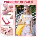 WILLBOND 52 Pcs Chenille Letter Patches A-Z, Self Adhesive Alphabet Patches for Clothes, Bags, Hats DIY, Name Craft & Personalized Best Mom Groovy Wedding Gifts(Pink,Red,2.8 Inch)