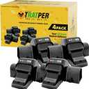 TRATPER Rat and Chipmunk Traps. Prevents Accidental Triggering with Dual Tunneled Design. Covered Snap Traps for Humane Kill, Reusable, Pest Control for Rats, Indoor & Outdoor Use. 4 Pack