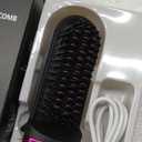 Straightening Brush Anti-Scald Straightener, Cordless straightening Brush, 20s Fast Heating, 4 Temp Settings, 160C-220C, Straightener hot Comb Portable Straightener for Travel, Black