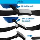 Bluecton Mens Belt Plus Size Adjustable Web Work Belts for Men Black 51'' Big and Tall