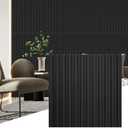 STICKGOO Slat Wall Panel, 3D Wall Panels for Interior Wall Decor PVC Fluted Textured Panel 12-Tile 19.7 x 19.7in - Black