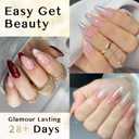 UNA GELLA Almond Nail Tips, 312PCS Half Cover Almond Shape Nail Tips Soft Gel Tips 12 Sizes Pre-shape Acrylic Clear False Nails with Handles for Press on Nails Extension DIY Home Salon