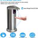 Infrared Automatic Soap Dispenser, Stainless Steel Touchless Soap Dispenser Automatic Dispenser with Waterproof Base for Bathroom Kitchen Hotel