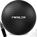 Extra Thick Exercise Yoga Ball, 5-Size Anti-Burst Heavy Duty Stability Gym Ball for Fitness, Core Workout, Pregnancy & Office Chair, Includes Quick Pump