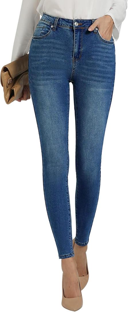 GRAPENT Skinny Jeans for Women High Waist Stretchy Classic High Rise Slimming Jeggings Denim Trousers Pants, Size Medium