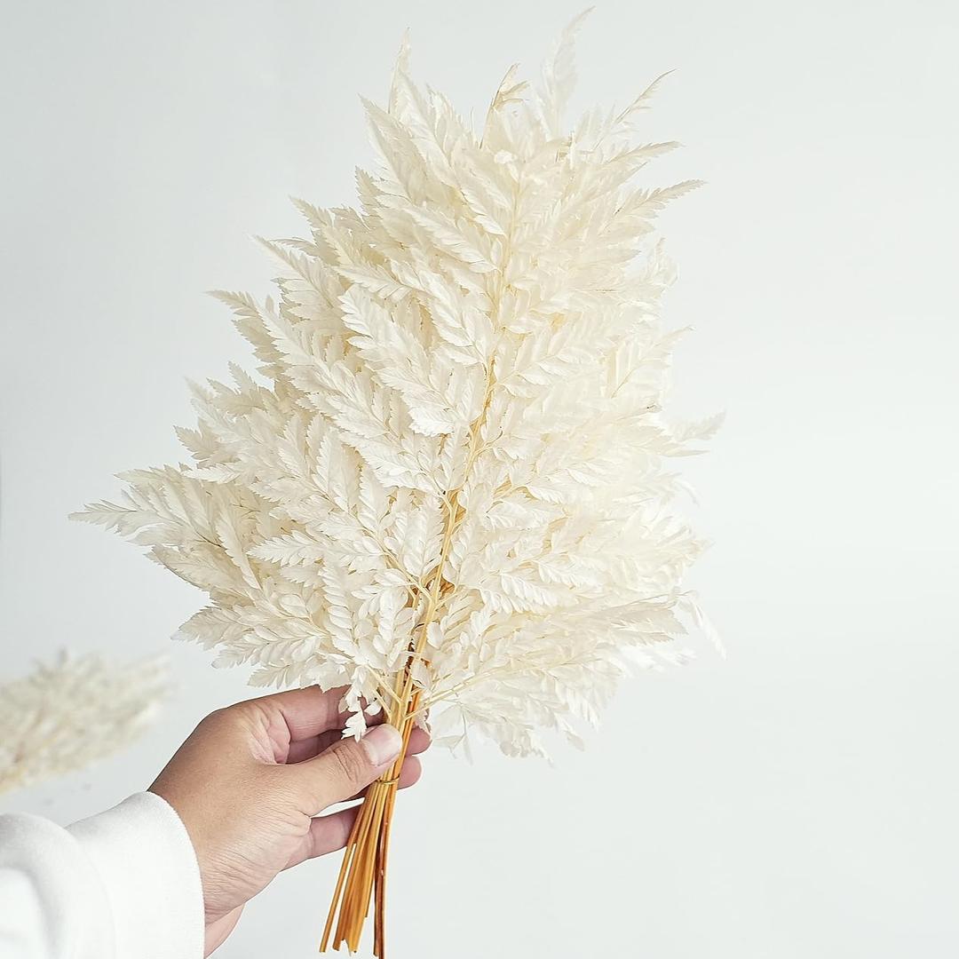 10PCS Exquisite Assortment of Dried Leaves and Floral Stems - Leaf and Flower Decor, White Eucalyptus, Artificial Fern, Skeleton Leaves for Stunning Decor