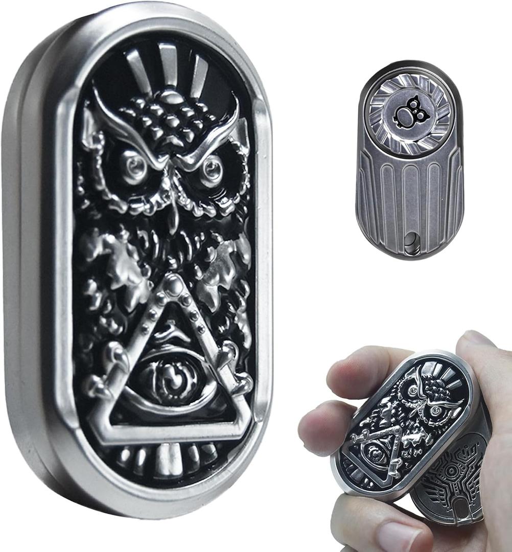 GoQQby Fidget Toy for Adults, Fidget Toys, Rotating Metal Magnetic Fidget Slider, Help Relieve Stress Anxiety, Compact Portable Sensory Fidget Tool, Gifts for Adults (Black Base)