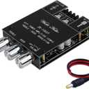 ZK-1002T 2.0 Channel Bluetooth 5.0 Amplifier Board 200W HiFi Subwoofer Audio AMP with Treble and Bass Control BT and AUX Inputs, DC 12-24V 2.0 Channel Stereo AMP Module for DIY Speakers