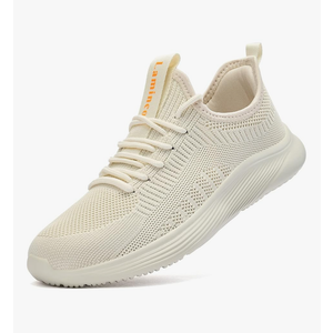 Lamincoa Womens Walking Shoes Slip On Lightweight Memory Foam Cheer Sneakers for Tennis Gym Running Workout Yoga Size 40 (Beige)