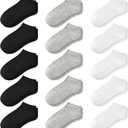 GENTABY 15 Pairs Kids Low Cut Ankle Socks for Boys Girls 1-13, Breathable Lightweight No-Show for Sneakers Sports School