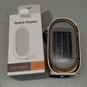 Space Heater, Portable Heater for Indoor Use, Small Electric Heaters with Overheat & Tip-Over Protection, Mini Desk Heaters for Office Bedroom Bathroom, Compact & Efficient Heating, White