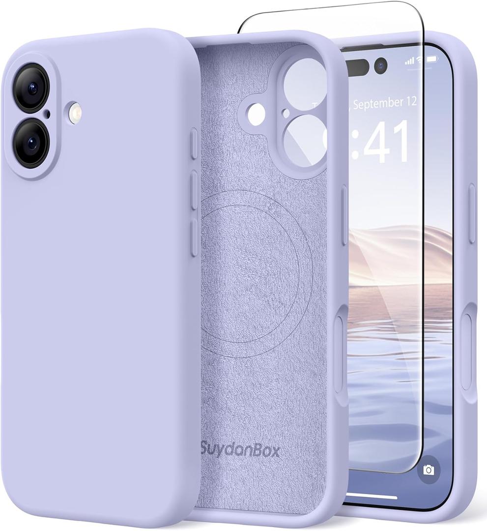 Magnetic for iPhone 17 Case, Compatible with MagSafe, Silicone Shockproof Protective Phone Case for iPhone 17 6.3", Lilac