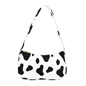 Fashion Cow Print Women Tote Shoulder Bag Canvas Clutch Purse and Handbag Wallet Travel Bag 