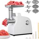 Upgraded Electric Meat Grinder, 3000W Max Home Kitchen Meat Grinder with Handle, Heavy Duty Mincer Machine with 3 Blades and 3 Grinder Plates, Sausage Stuffer Tubes & Kubbe Kit, White