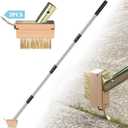 GADFlSH Manual Crevice Weeding Tool, Crack Weeder with 2 Weed Brush Heads, Crevice Weeding Hook with Adjustable Steel Handle for Patios, Decks & Garden Paths