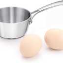 Mini Sauce Pan, Tri-Ply Stainless Steel Pot with Stay-Cool Handle Heating Sauce Gravy & Oil (5oz/150ml) - Silver