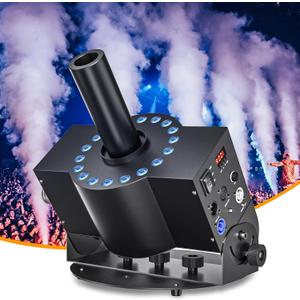 CO2 Jet Machine, 300W CO2 Cannon with LED Lights, Professional DMX CO2 Fog Machine Air Column, LED Stage Smoke Machine for DJ, Wedding, Party, Events, Festival (1pc)