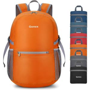 Gonex 30L Ultra Lightweight Packable Backpack, Handy Foldable Daypack for Camping Outdoor Travel Cycling Backpacking (Orange)